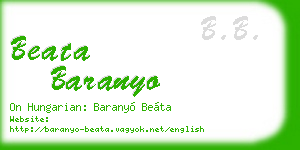 beata baranyo business card