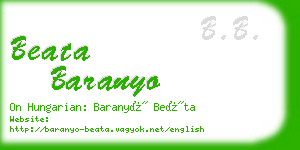 beata baranyo business card